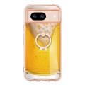 For Google Pixel 8a Electroplating Dual-side IMD Phone Case with Ring Holder(Draft Beer)