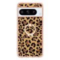 For Google Pixel 8 Pro Electroplating Dual-side IMD Phone Case with Ring Holder(Leopard Print)