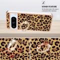 For Google Pixel 8 Pro Electroplating Dual-side IMD Phone Case with Ring Holder(Leopard Print)