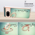 For Google Pixel 8 Electroplating Dual-side IMD Phone Case with Ring Holder(Smile)