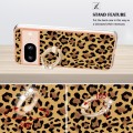 For Google Pixel 8 Electroplating Dual-side IMD Phone Case with Ring Holder(Leopard Print)