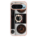 For Google Pixel 9 Pro Electroplating Dual-side IMD Phone Case with Ring Holder(Retro Radio)