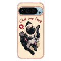 For Google Pixel 9 Electroplating Dual-side IMD Phone Case with Ring Holder(Lucky Dog)