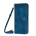 For Realme 12+ Dream Triangle Leather Phone Case with Lanyard(Blue)