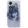 For Honor X5 Plus / Play 40C Coloured Drawing Flip Leather Phone Case(White Wolf)