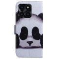 For Honor X6a Coloured Drawing Flip Leather Phone Case(Panda)