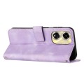 For OPPO A59 5G Dream Triangle Leather Phone Case with Lanyard(Purple)