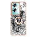 For OPPO A79 5G Global Electroplating Dual-side IMD Phone Case with Ring Holder(Totem Elephant)