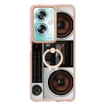 For OPPO A79 5G Global Electroplating Dual-side IMD Phone Case with Ring Holder(Retro Radio)