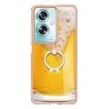 For OPPO A79 5G Global Electroplating Dual-side IMD Phone Case with Ring Holder(Draft Beer)