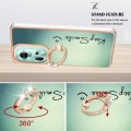 For OPPO Reno11 5G Global Electroplating Dual-side IMD Phone Case with Ring Holder(Smile)