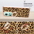 For OPPO Reno11 5G Global Electroplating Dual-side IMD Phone Case with Ring Holder(Leopard Print)