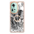 For OPPO Reno11 5G Global Electroplating Dual-side IMD Phone Case with Ring Holder(Totem Elephant)