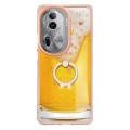 For OPPO Reno11 Pro 5G Global Electroplating Dual-side IMD Phone Case with Ring Holder(Draft Beer)