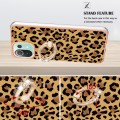For Xiaomi 11 Lite Electroplating Dual-side IMD Phone Case with Ring Holder(Leopard Print)
