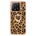 For Xiaomi 13T / 13T Pro Electroplating Dual-side IMD Phone Case with Ring Holder(Leopard Print)