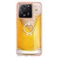 For Xiaomi 13T / 13T Pro Electroplating Dual-side IMD Phone Case with Ring Holder(Draft Beer)