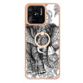 For Xiaomi Redmi 10C Electroplating Dual-side IMD Phone Case with Ring Holder(Totem Elephant)