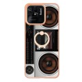 For Xiaomi Redmi 10C Electroplating Dual-side IMD Phone Case with Ring Holder(Retro Radio)