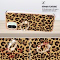 For Xiaomi Redmi A1 Electroplating Dual-side IMD Phone Case with Ring Holder(Leopard Print)