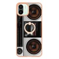 For Xiaomi Redmi A1 Electroplating Dual-side IMD Phone Case with Ring Holder(Retro Radio)