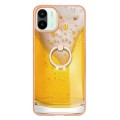 For Xiaomi Redmi A1 Electroplating Dual-side IMD Phone Case with Ring Holder(Draft Beer)