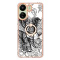 For Xiaomi Redmi 13C 4G Electroplating Dual-side IMD Phone Case with Ring Holder(Totem Elephant)