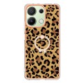 For Xiaomi Redmi Note 13 4G Global Electroplating Dual-side IMD Phone Case with Ring Holder(Leopard