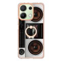 For Xiaomi Redmi Note 13 4G Global Electroplating Dual-side IMD Phone Case with Ring Holder(Retro Ra