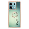 For Xiaomi Redmi Note 13 5G Global Electroplating Dual-side IMD Phone Case with Ring Holder(Smile)