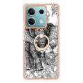 For Xiaomi Redmi Note 13 5G Global Electroplating Dual-side IMD Phone Case with Ring Holder(Totem El