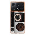 For Xiaomi Poco X6 Pro / Redmi K70E Electroplating Dual-side IMD Phone Case with Ring Holder(Retro R