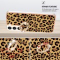 For Samsung Galaxy S22+ 5G Electroplating Dual-side IMD Phone Case with Ring Holder(Leopard Print)