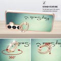 For Samsung Galaxy S24+ 5G Electroplating Dual-side IMD Phone Case with Ring Holder(Smile)