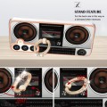 For Samsung Galaxy S24+ 5G Electroplating Dual-side IMD Phone Case with Ring Holder(Retro Radio)