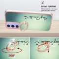 For Samsung Galaxy A15 5G Electroplating Dual-side IMD Phone Case with Ring Holder(Smile)