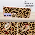 For Samsung Galaxy A15 5G Electroplating Dual-side IMD Phone Case with Ring Holder(Leopard Print)