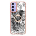 For Samsung Galaxy A15 5G Electroplating Dual-side IMD Phone Case with Ring Holder(Totem Elephant)