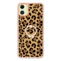 For Samsung Galaxy A05 Electroplating Dual-side IMD Phone Case with Ring Holder(Leopard Print)