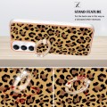 For Samsung Galaxy A05s Electroplating Dual-side IMD Phone Case with Ring Holder(Leopard Print)