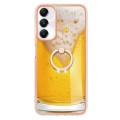 For Samsung Galaxy A05s Electroplating Dual-side IMD Phone Case with Ring Holder(Draft Beer)