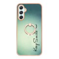 For Samsung Galaxy A25 5G Electroplating Dual-side IMD Phone Case with Ring Holder(Smile)