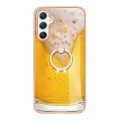 For Samsung Galaxy A25 5G Electroplating Dual-side IMD Phone Case with Ring Holder(Draft Beer)