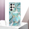 For Samsung Galaxy S24 Ultra 5G Electroplating Splicing Marble TPU Phone Case(Blue)
