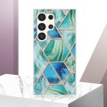 For Samsung Galaxy S24 Ultra 5G Electroplating Splicing Marble TPU Phone Case(Green)
