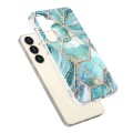 For Samsung Galaxy S24+ 5G Electroplating Splicing Marble TPU Phone Case(Blue)