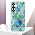 For Samsung Galaxy S24+ 5G Electroplating Splicing Marble TPU Phone Case(Green)