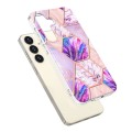 For Samsung Galaxy S24+ 5G Electroplating Splicing Marble TPU Phone Case(Light Purple)