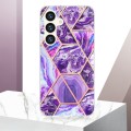 For Samsung Galaxy S24+ 5G Electroplating Splicing Marble TPU Phone Case(Dark Purple)