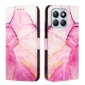For Honor X8b PT003 Marble Pattern Flip Leather Phone Case(Pink Purple Gold)